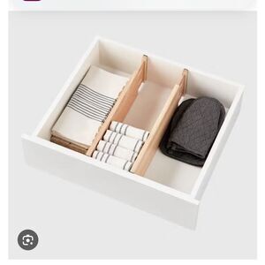Lot of 2x bamboo gadget dock drawer organizers separators